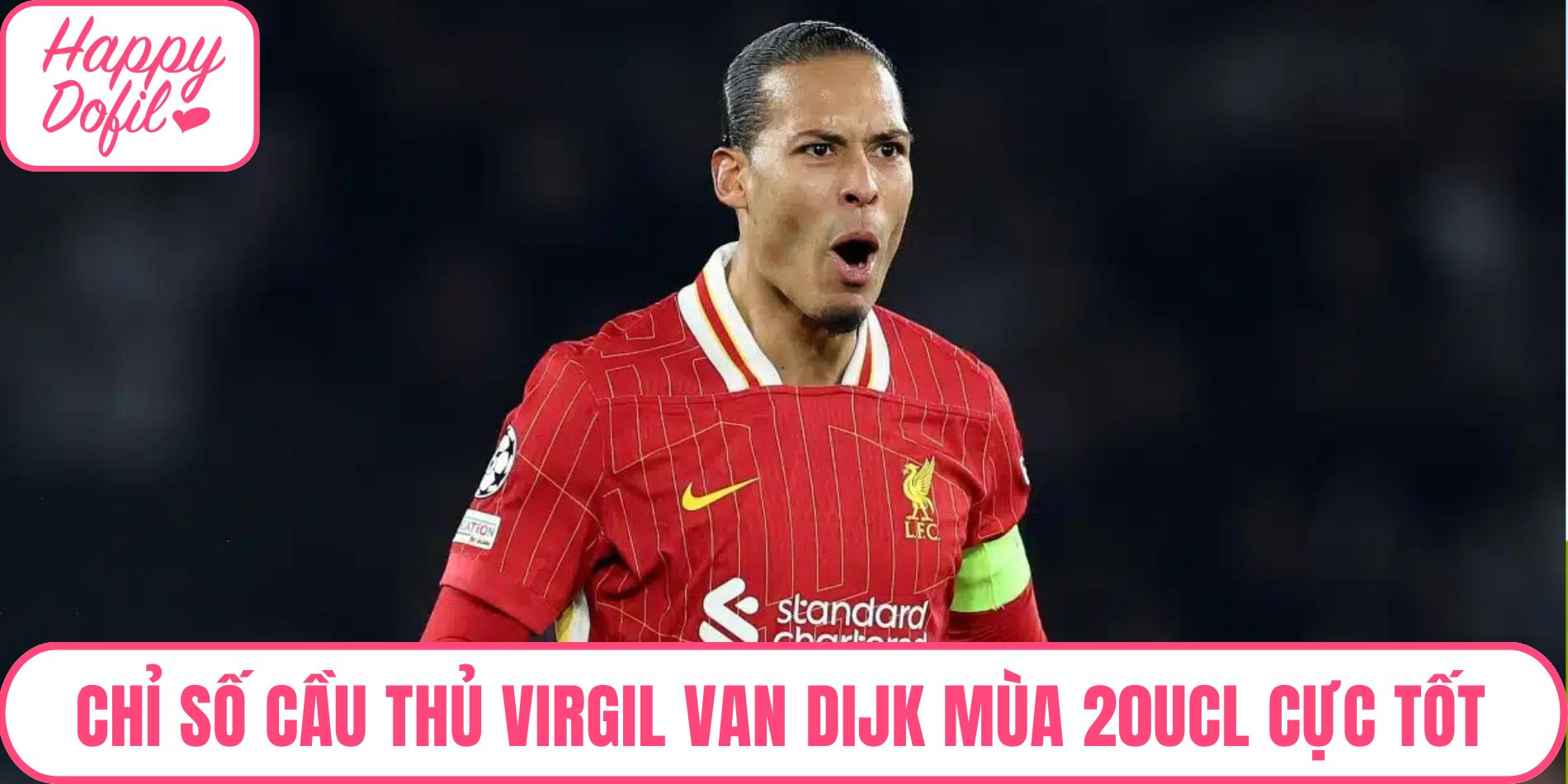 Chỉ số cầu thủ Virgil van Dijk mùa 20UCL cực tốt