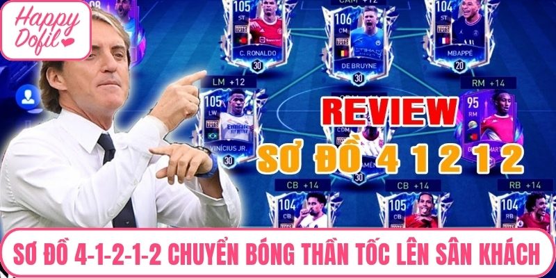 Sơ đồ 4-1-2-1-2 trong FC Online chuyển bóng thần tốc lên sân khách